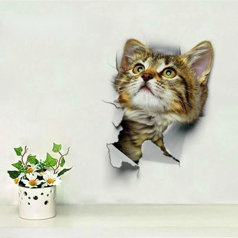 3pcs 3D Cute Cat Self-adhesive - Pvc Panel Background reseña y precio