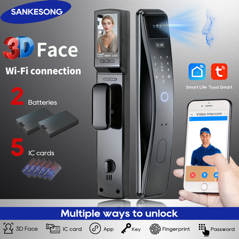 SANKESONG Tuya Smart 3D Face D - Glass Door Hinge reseña y precio