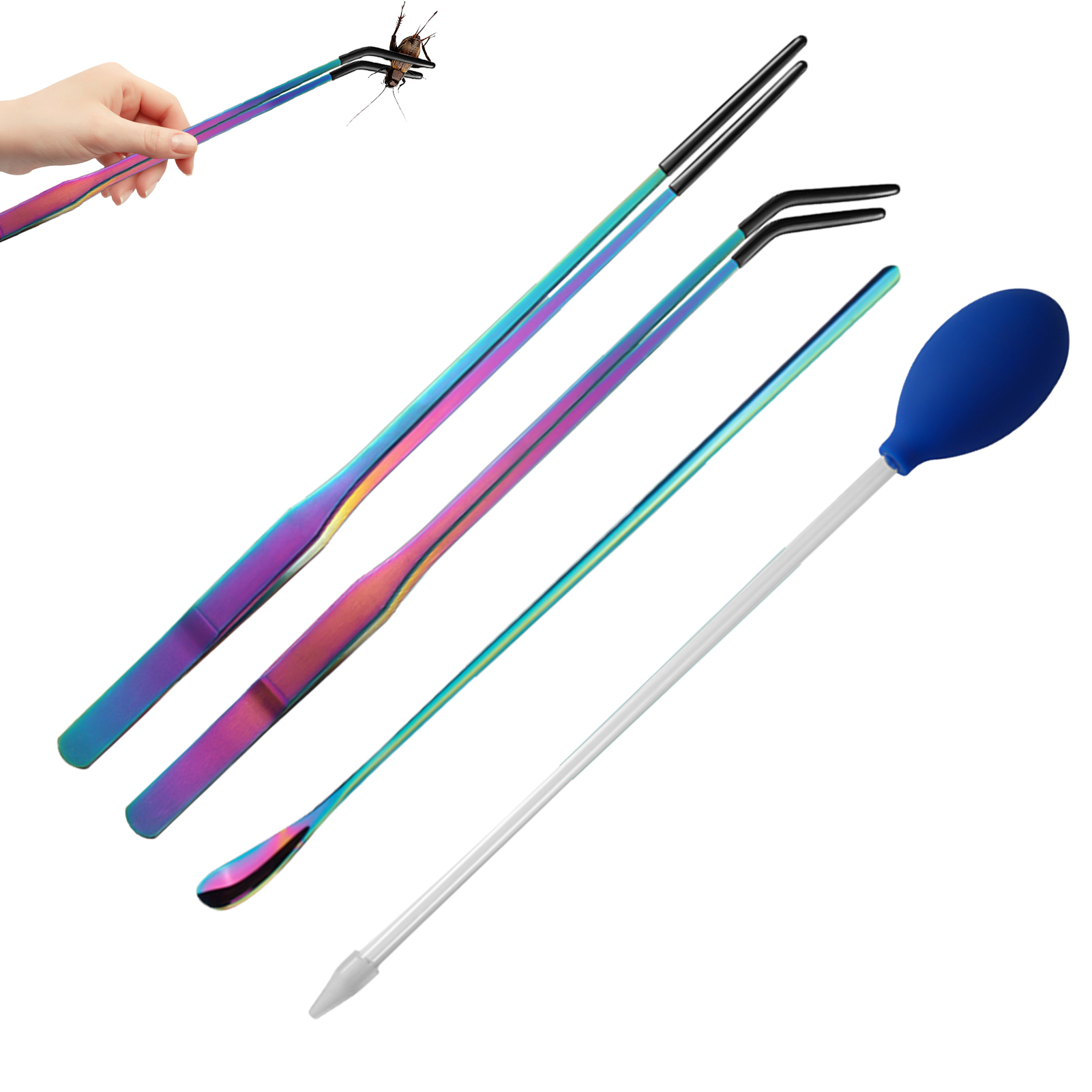 4pcs Reptile Feeding Tongs Aqu - Feeding Tong Stainless reseña y precio