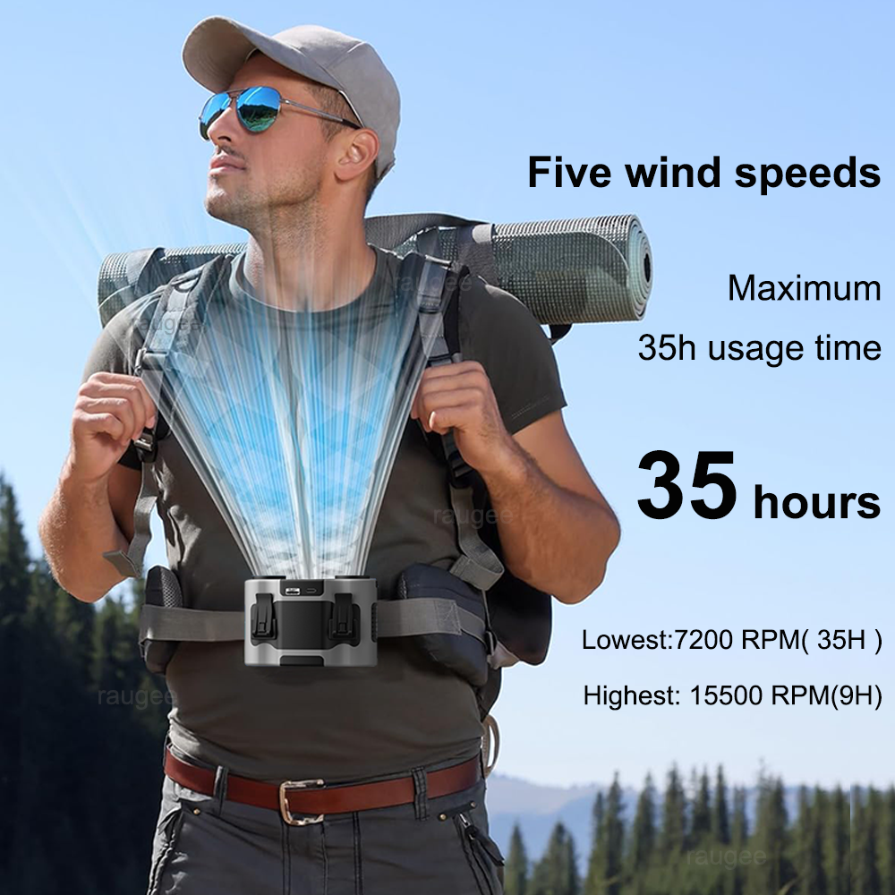 20000mAh Waist Fan Portable Ou - Timer Dual Outlet reseña y precio