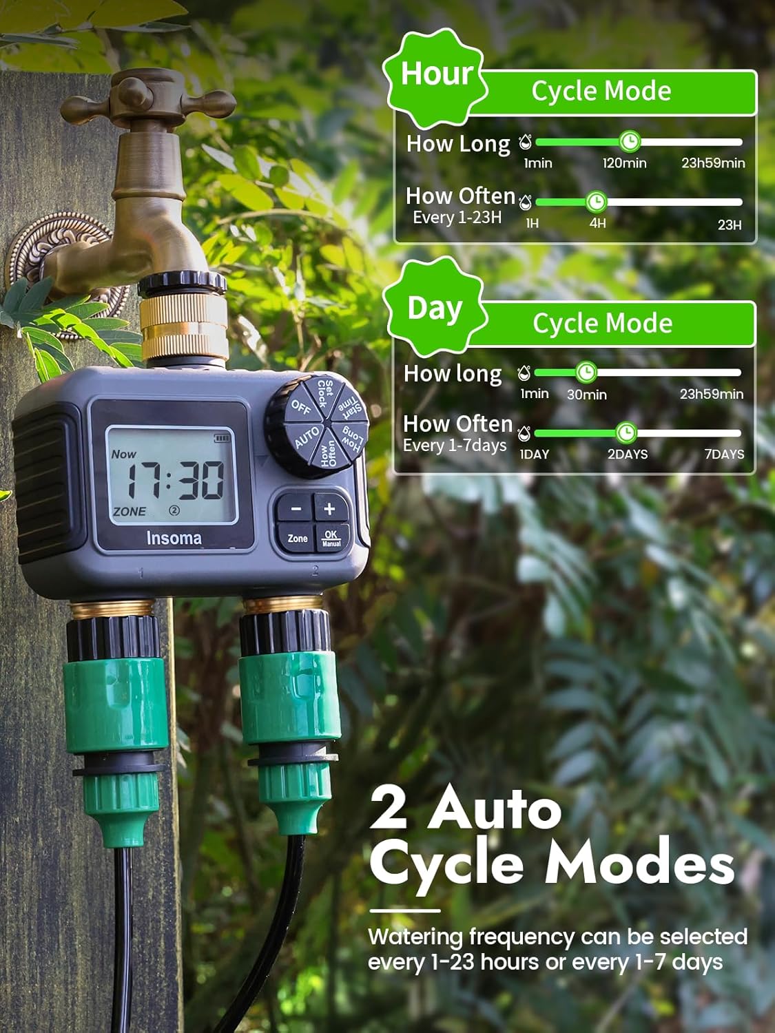 Dual Outlets Smart Irrigation  - Timer Dual Outlet reseña y precio