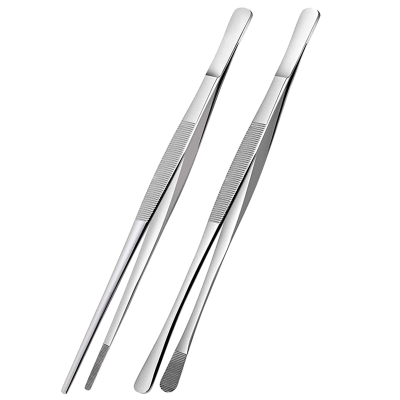 2Pcs 12-Inch Kitchen Cooking T - Feeding Tong Stainless reseña y precio