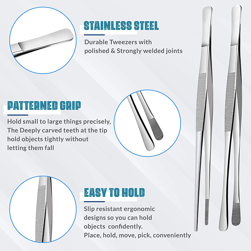 2Pcs 12-Inch Kitchen Cooking T - Feeding Tong Stainless reseña y precio