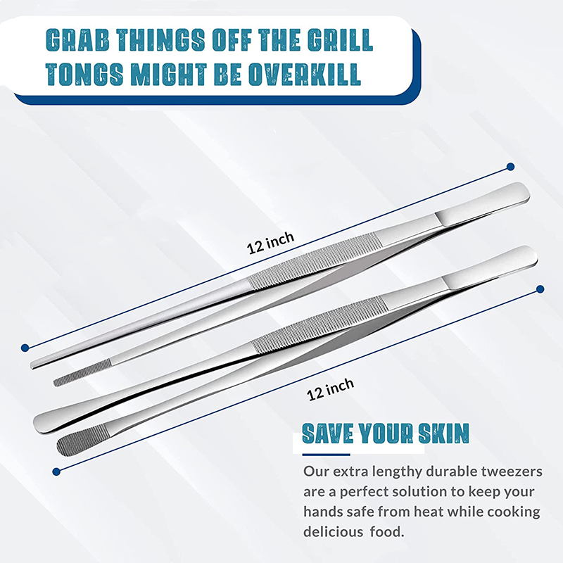 2Pcs 12-Inch Kitchen Cooking T - Feeding Tong Stainless reseña y precio