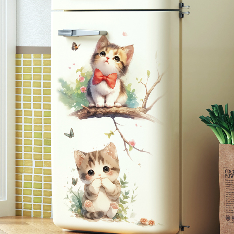 Kawaii Pastel Cat & Butterfly  - Pvc Panel Background reseña y precio