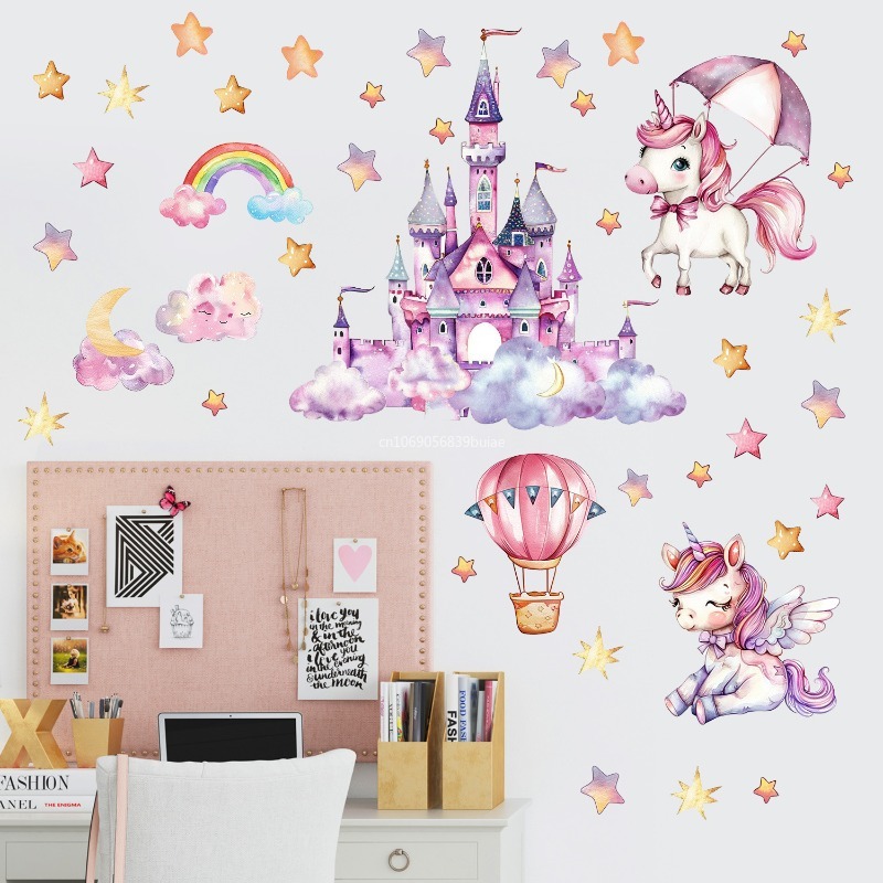 Unicorn Stars Luminous Wall St - Pvc Panel Background reseña y precio