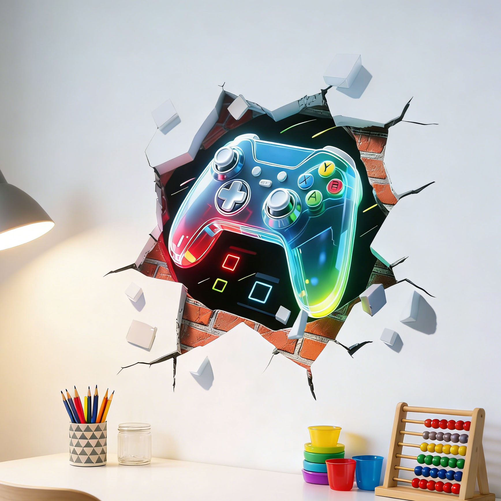 Game Controller Decal for Boys - Pvc Panel Background reseña y precio