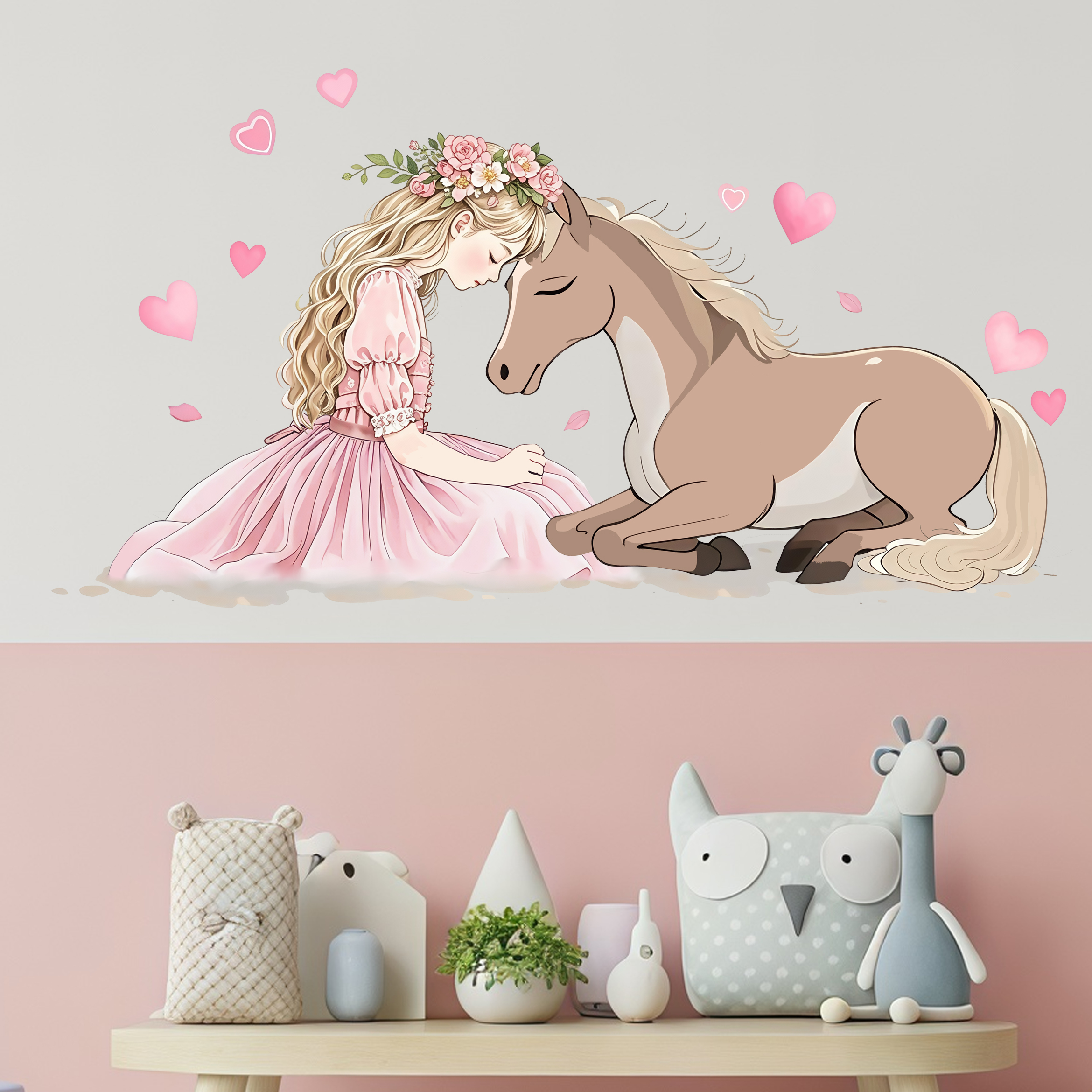 Romantic Horse Wall Stickers S - Pvc Panel Background reseña y precio