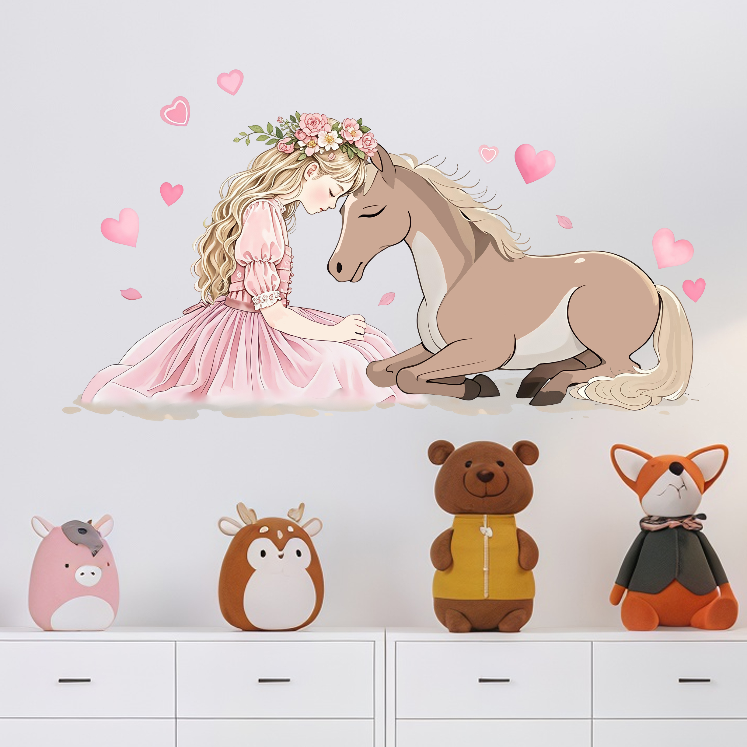 Romantic Horse Wall Stickers S - Pvc Panel Background reseña y precio