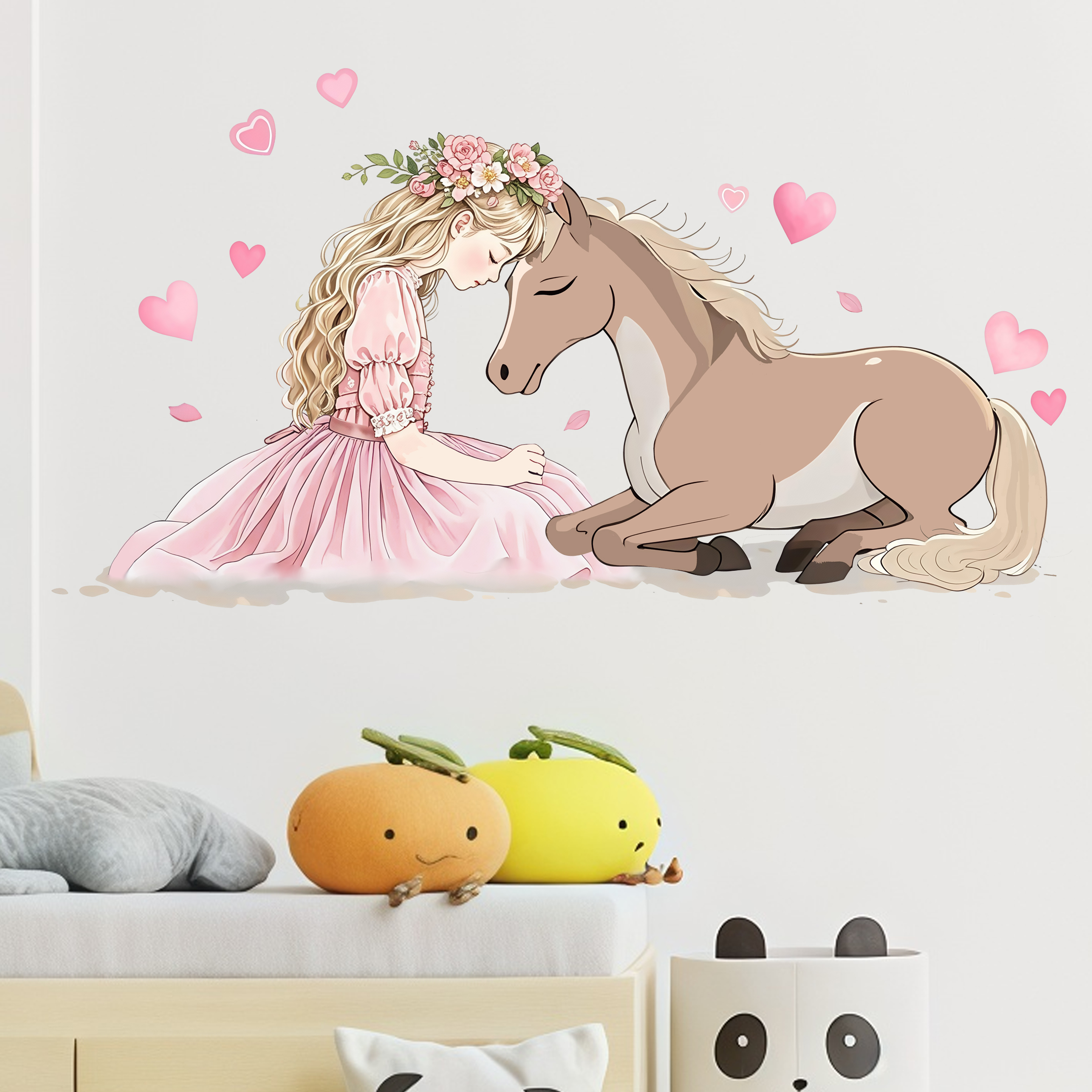 Romantic Horse Wall Stickers S - Pvc Panel Background reseña y precio