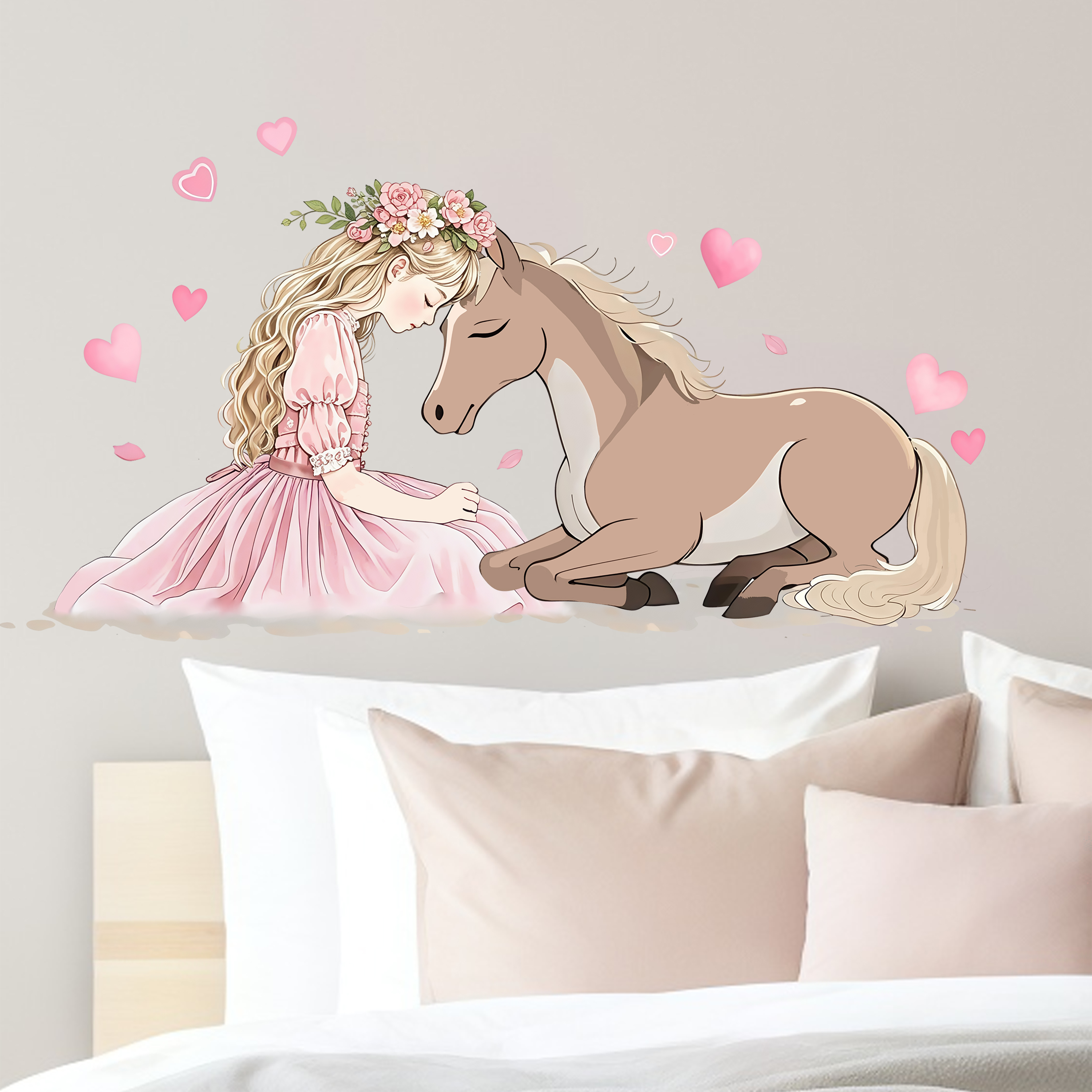 Romantic Horse Wall Stickers S - Pvc Panel Background reseña y precio
