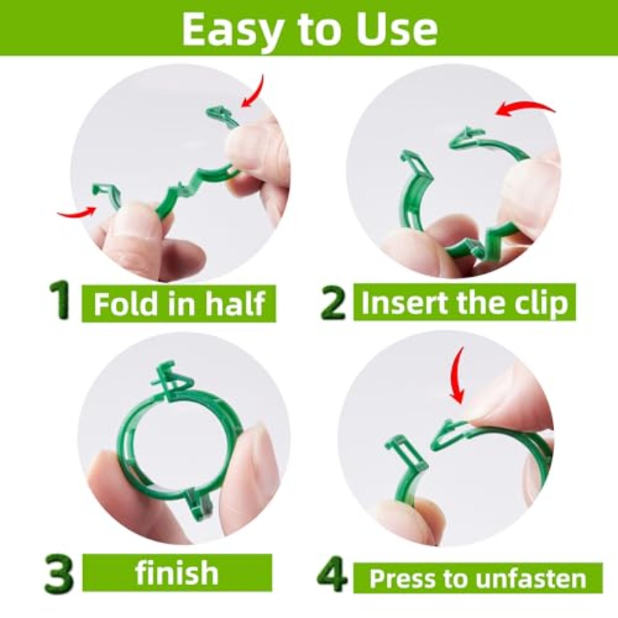 100 Pcs Plant Support Clips Pl - Vine Climbing Plastic reseña y precio