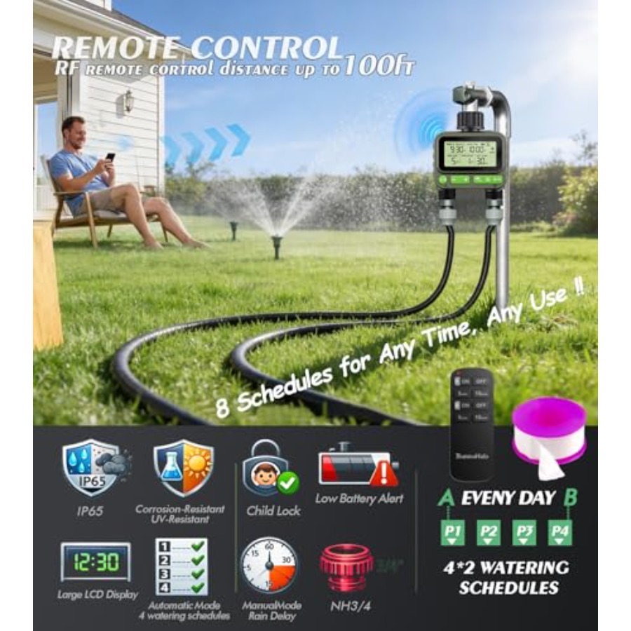 Smart Sprinkler Timer for Lawn - Timer Dual Outlet reseña y precio