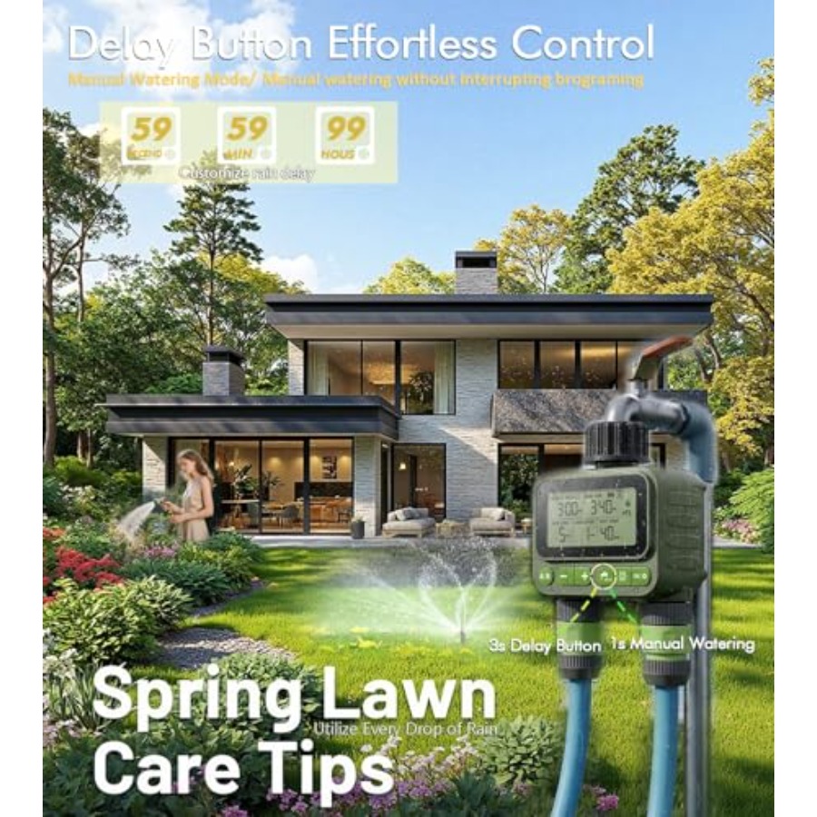 Smart Sprinkler Timer for Lawn - Timer Dual Outlet reseña y precio