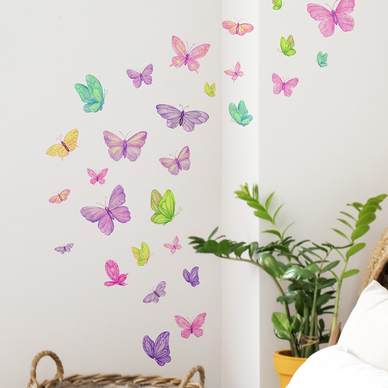 Romantic butterfly Wall Sticke - Pvc Panel Background reseña y precio