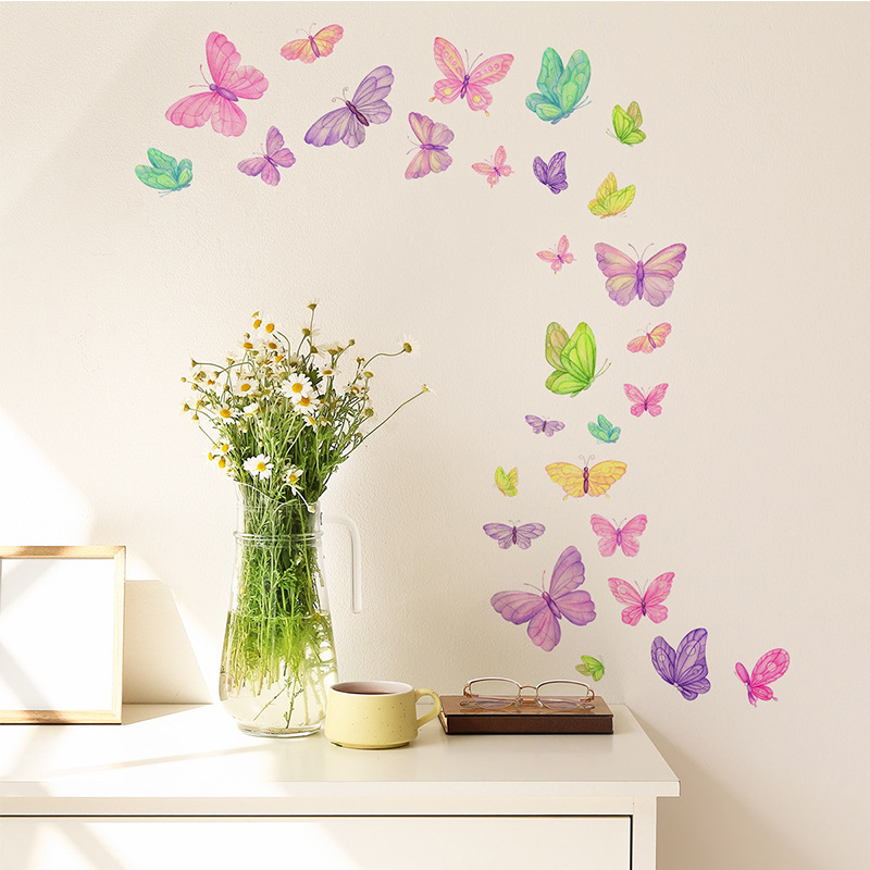 Romantic butterfly Wall Sticke - Pvc Panel Background reseña y precio