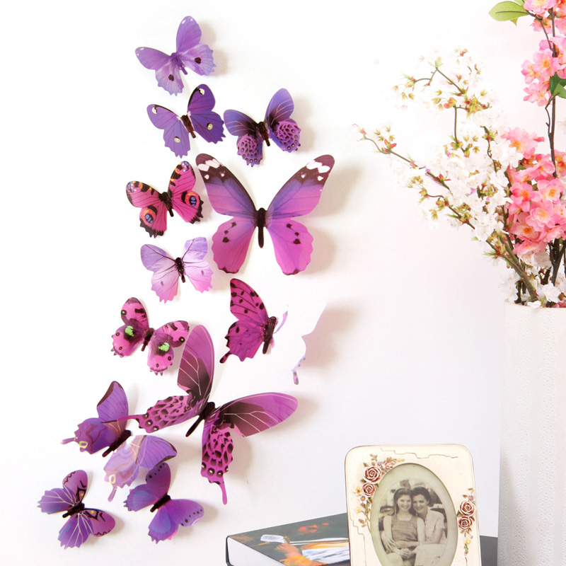 12Pcs 3D Butterfly Wall Sticke - Pvc Panel Background reseña y precio