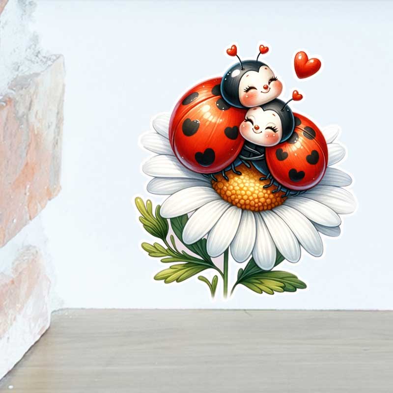 Cute Ladybug Wall Stickers Liv - Pvc Panel Background reseña y precio