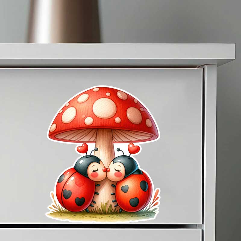 Cute Ladybug Wall Stickers Liv - Pvc Panel Background reseña y precio