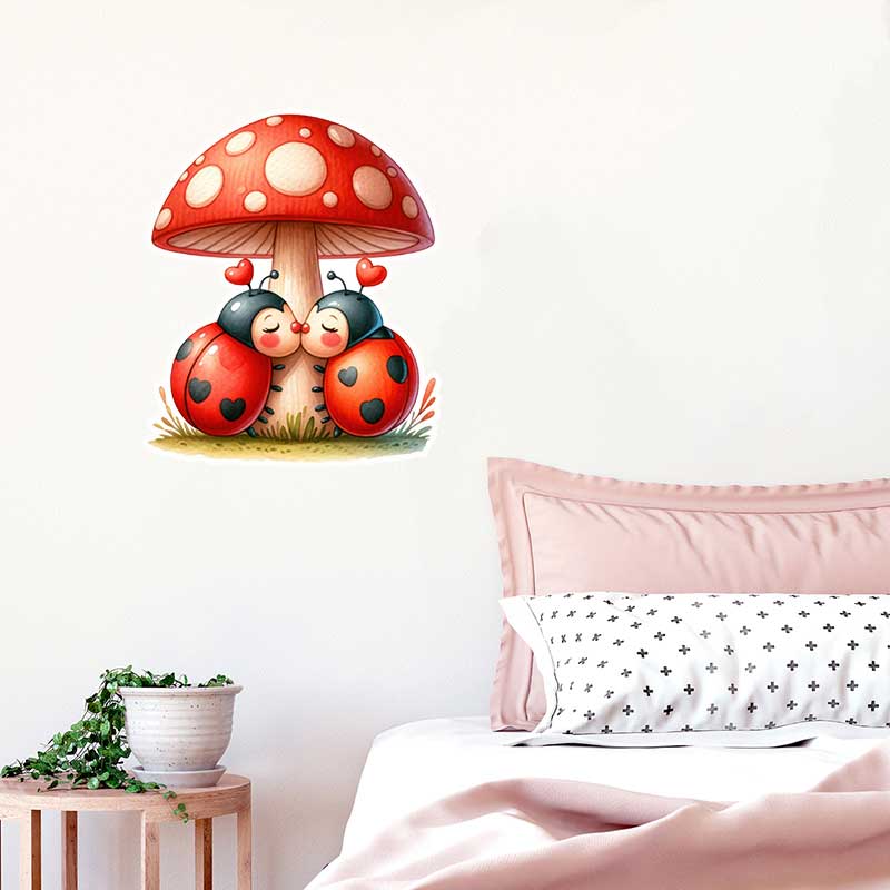 Cute Ladybug Wall Stickers Liv - Pvc Panel Background reseña y precio