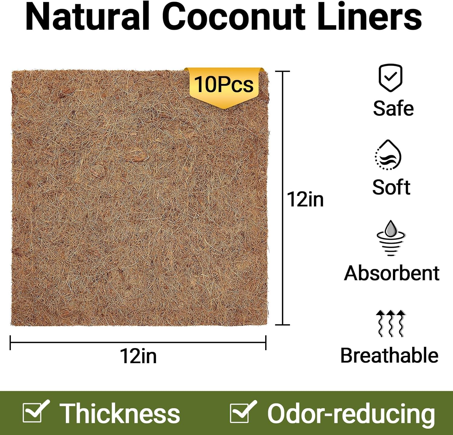 10 Pcs Reptile Carpet, 12x12 i - Substrate Coconut Fiber reseña y precio