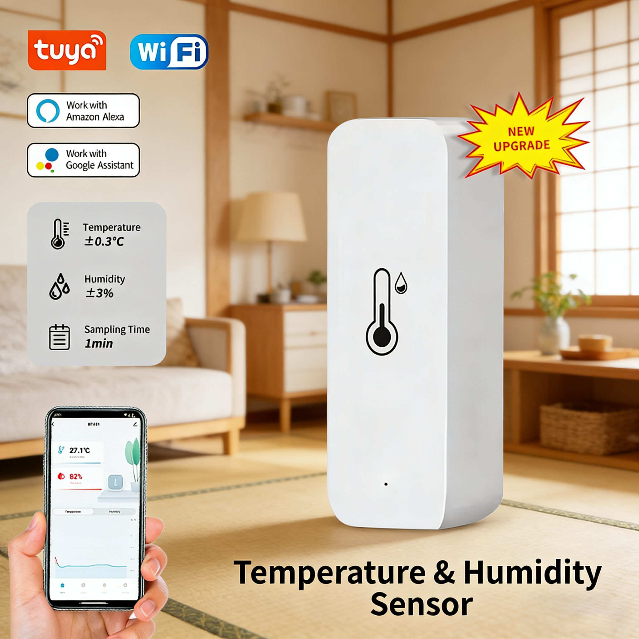 Tuya Smart WiFi Temperature Hu - Digital Hygrometer Probe reseña y precio