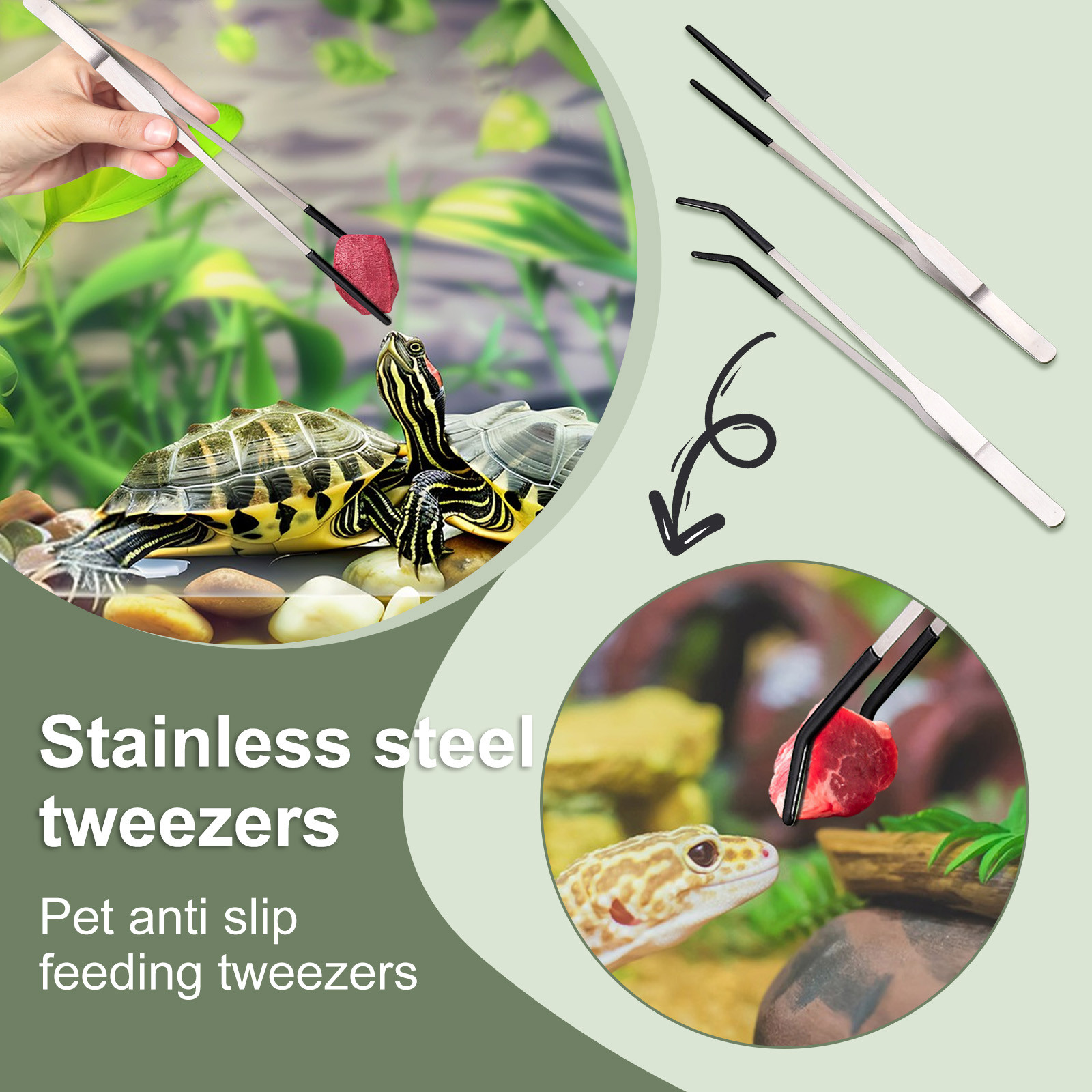 Stainless Steel Reptile Feedin - Feeding Tong Stainless reseña y precio