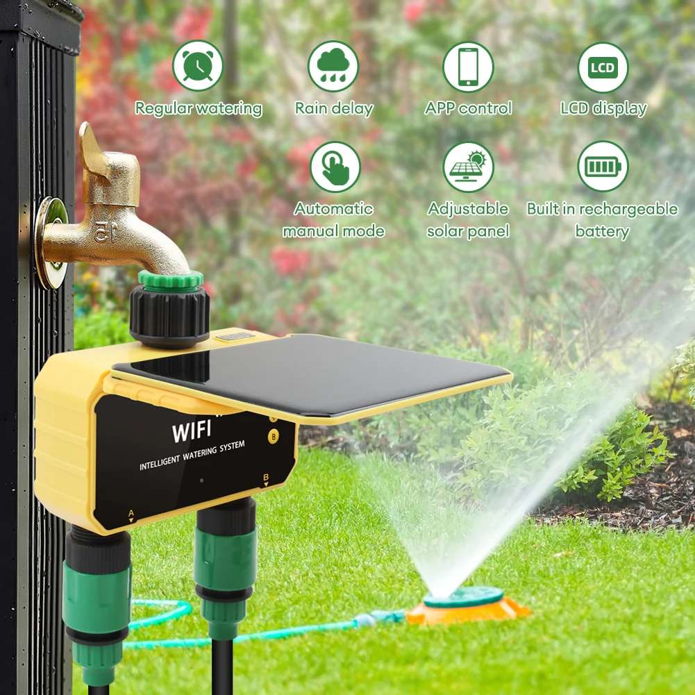 WiFi Solar Timer Dual Water Va - Timer Dual Outlet reseña y precio