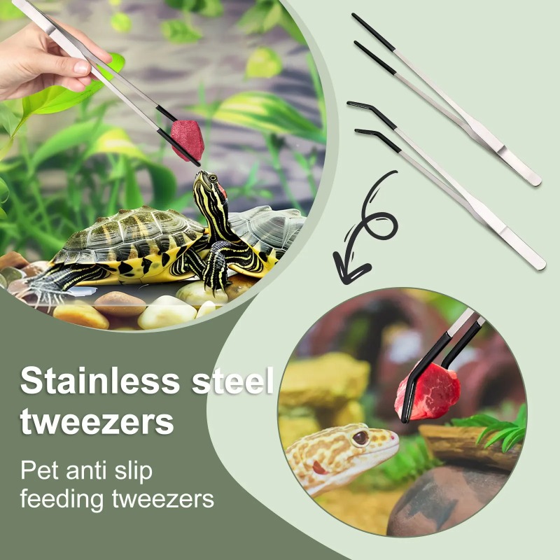 2Pcs Stainless Steel Tweezers  - Feeding Tong Stainless reseña y precio