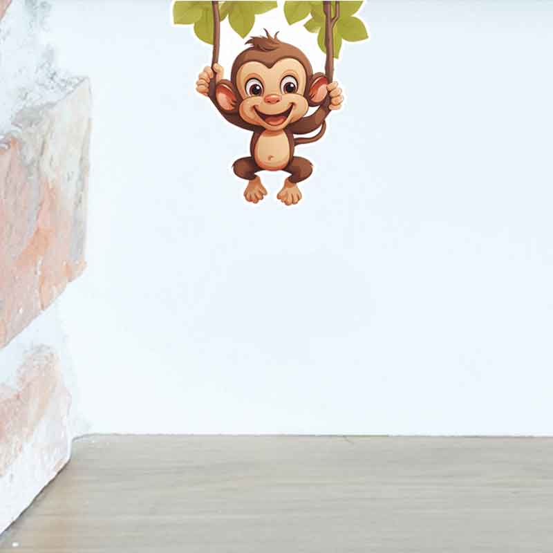 Cute little monkey living room - Pvc Panel Background reseña y precio