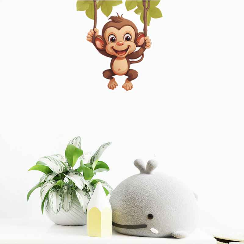 Cute little monkey living room - Pvc Panel Background reseña y precio