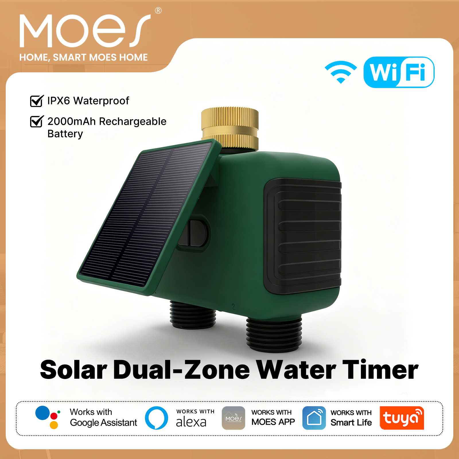 MOES Tuya WiFi Smart Solar Dua - Timer Dual Outlet reseña y precio