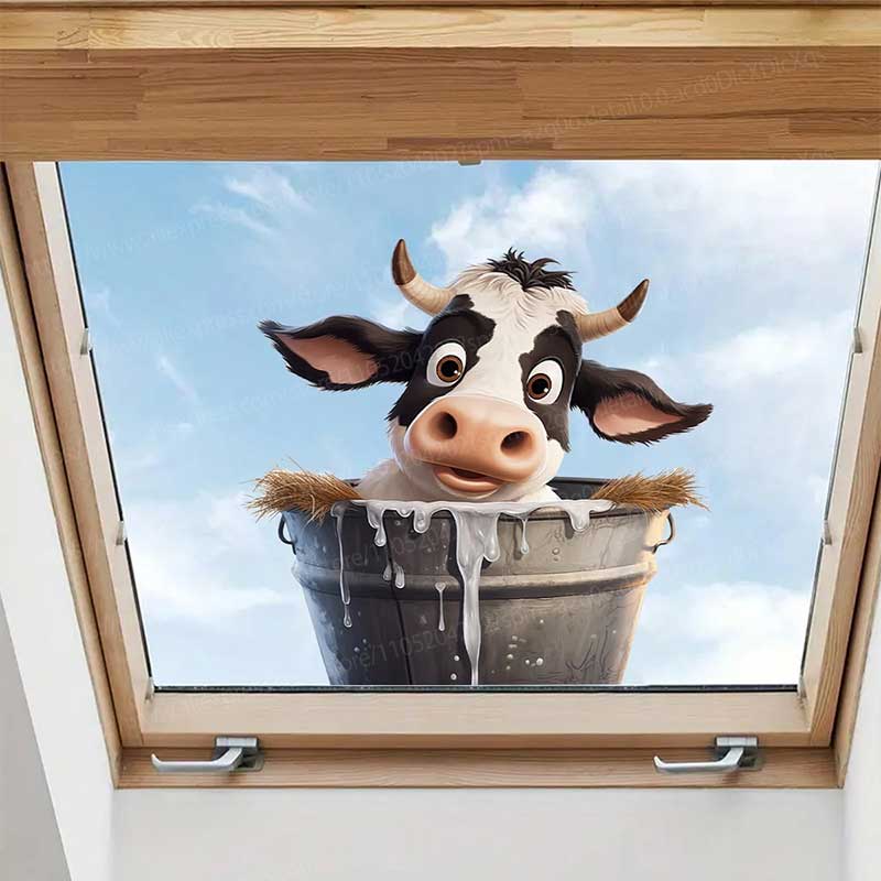 Cute Cow Wall Stickers Self-Ad - Pvc Panel Background reseña y precio