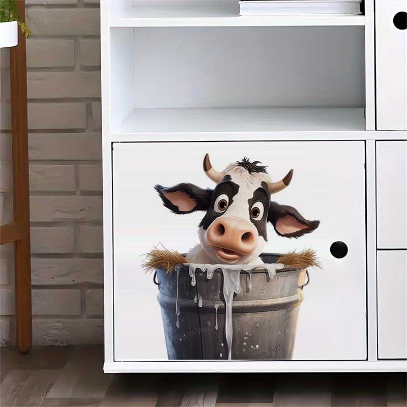 Cute Cow Wall Stickers Self-Ad - Pvc Panel Background reseña y precio