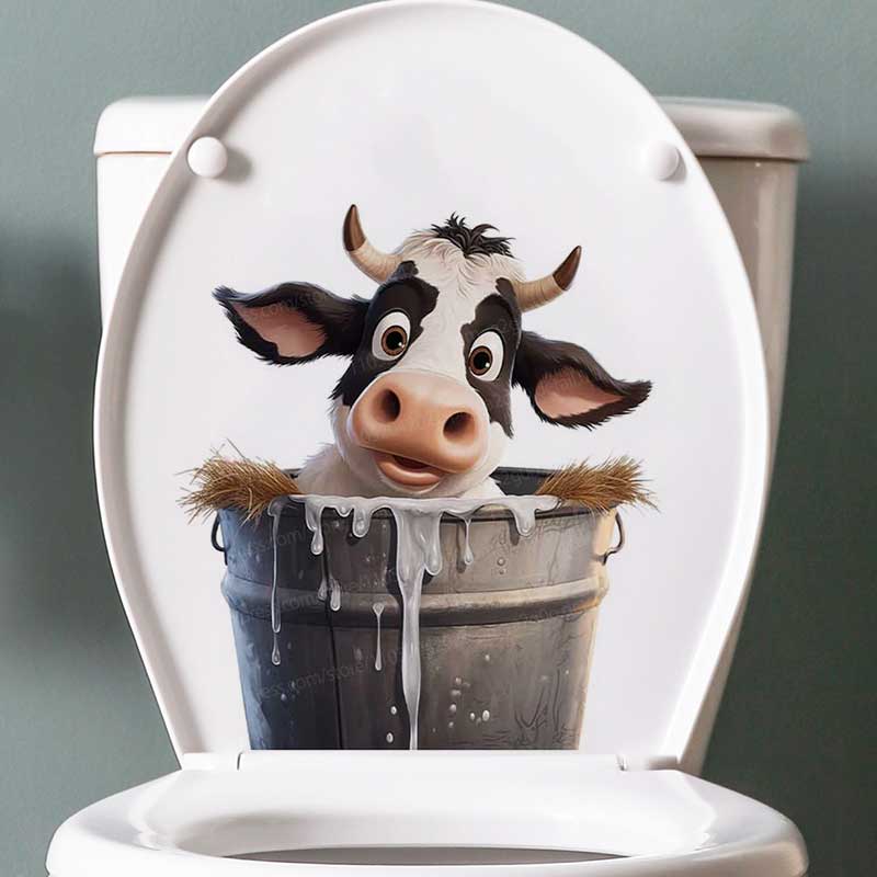 Cute Cow Wall Stickers Self-Ad - Pvc Panel Background reseña y precio