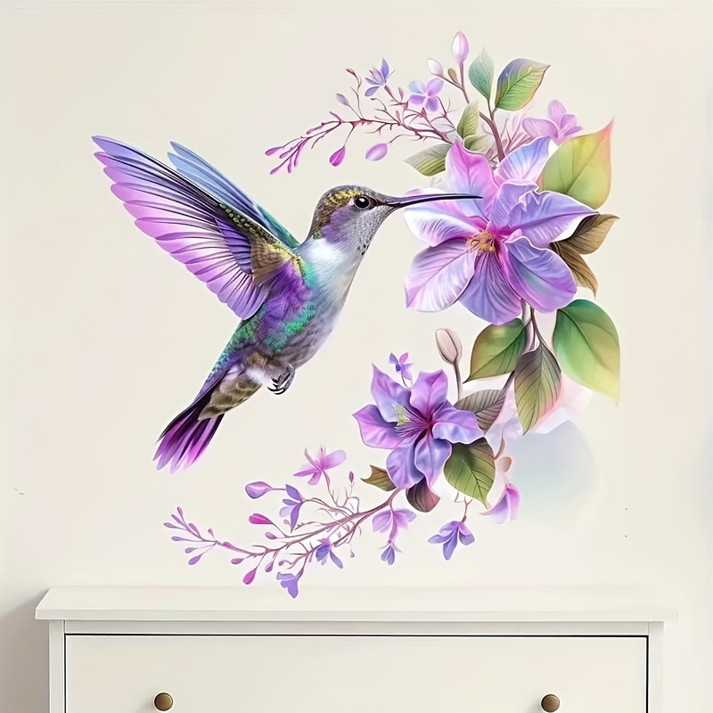 1 Purple Flower and Hummingbir - Pvc Panel Background reseña y precio