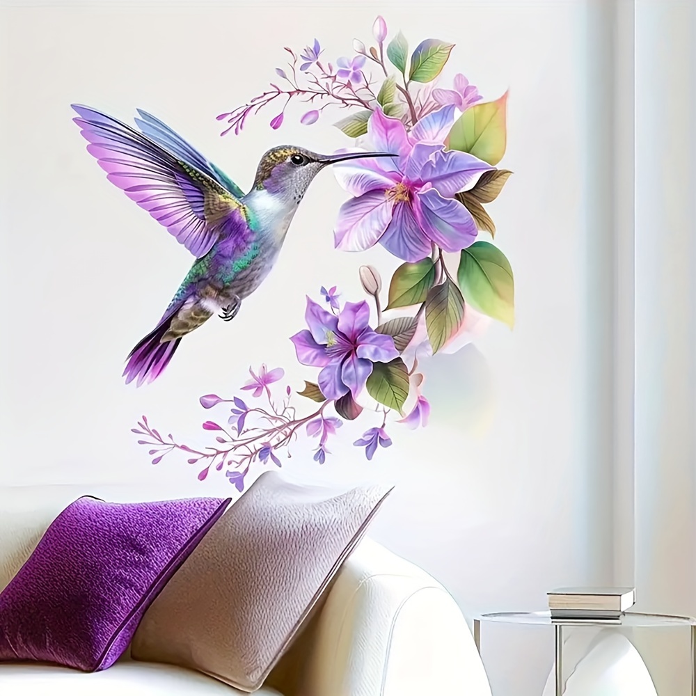 1 Purple Flower and Hummingbir - Pvc Panel Background reseña y precio