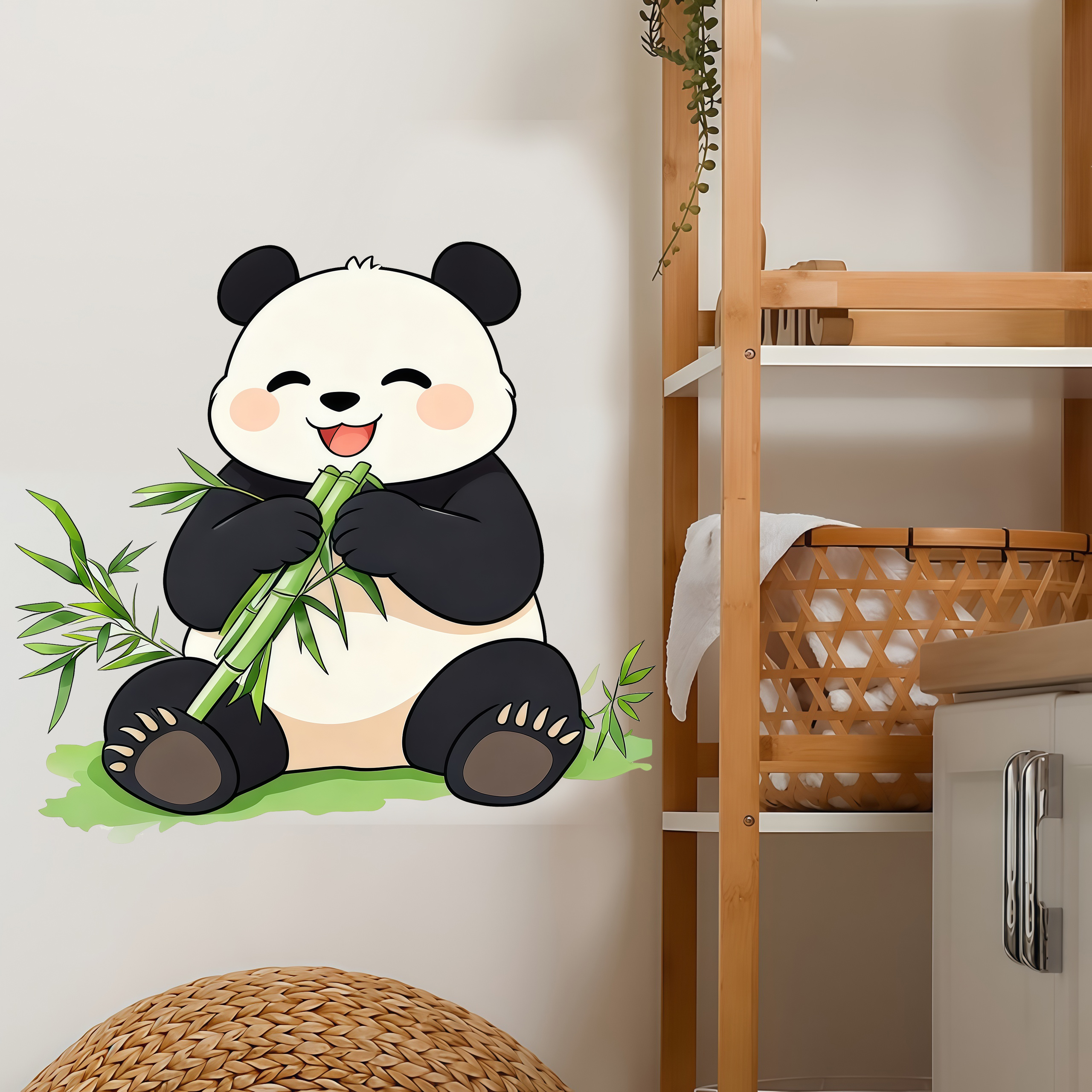 Bamboo And Panda Wall Decals S - Pvc Panel Background reseña y precio