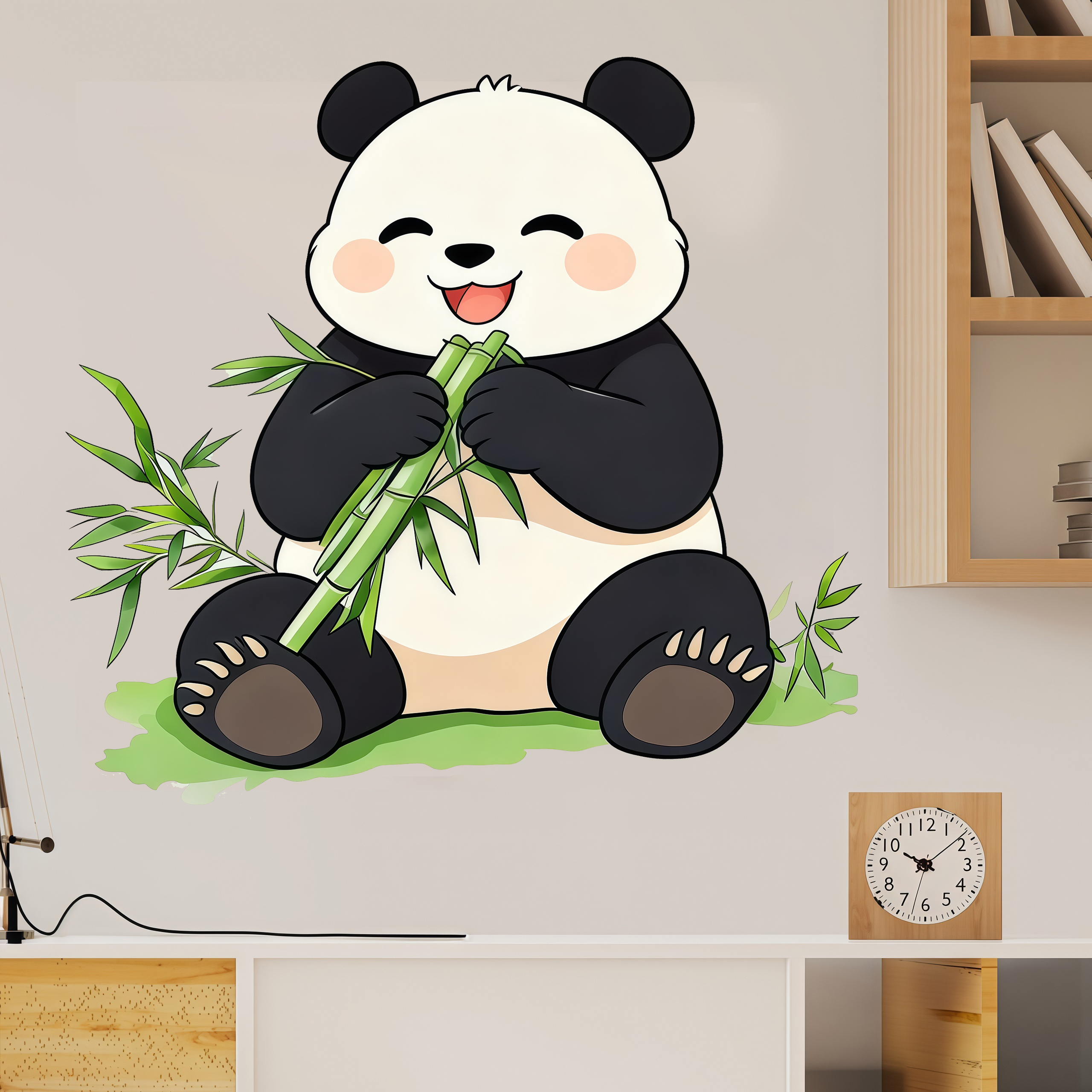 Bamboo And Panda Wall Decals S - Pvc Panel Background reseña y precio