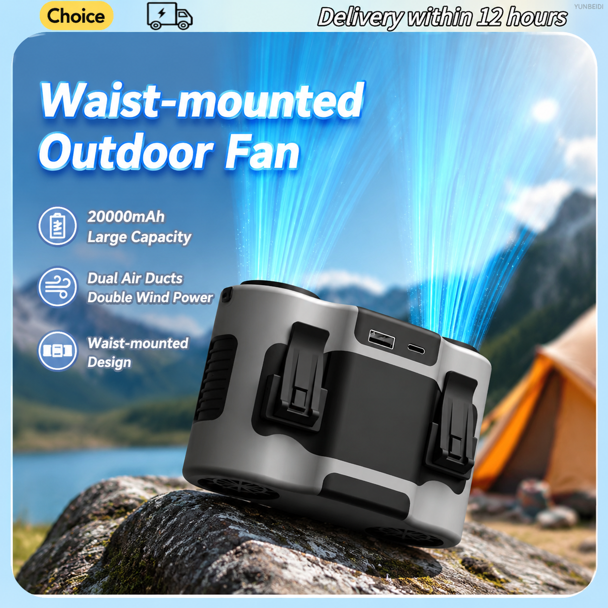Portable Waist Clip Fan Mini U - Timer Dual Outlet reseña y precio