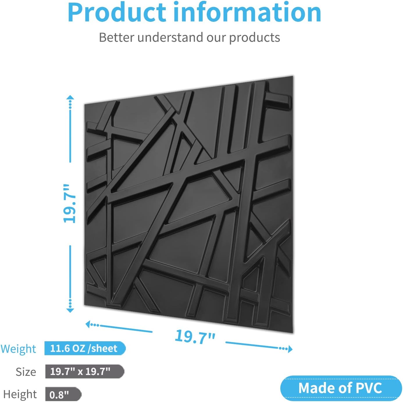 19.7x19.7in PVC Wall Panel Str - Pvc Panel Background reseña y precio