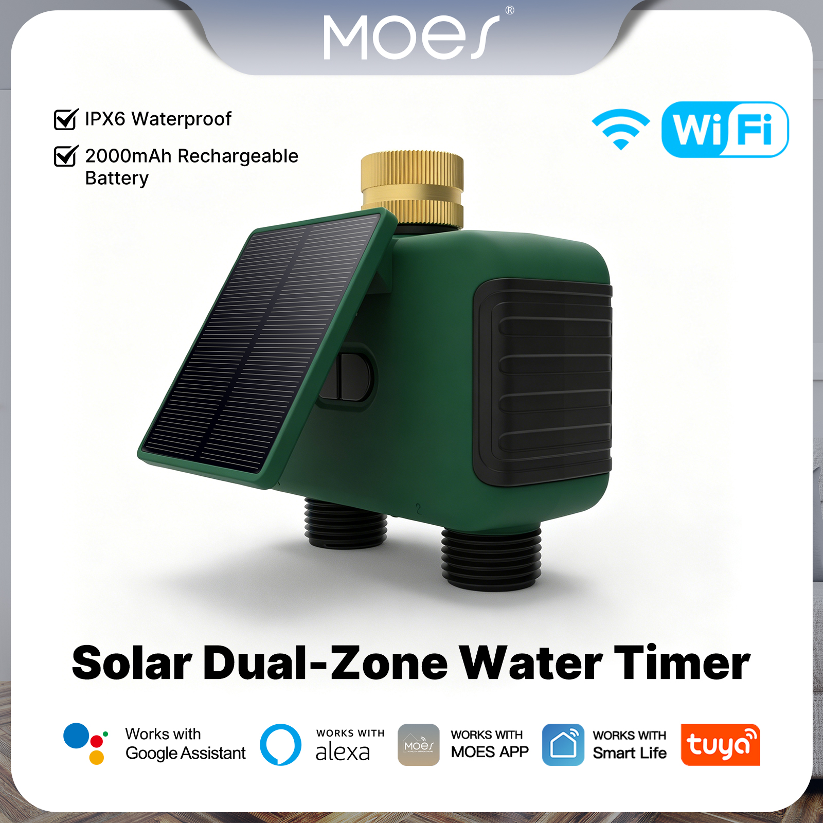 MOES Tuya WiFi Smart Solar Dua - Timer Dual Outlet reseña y precio