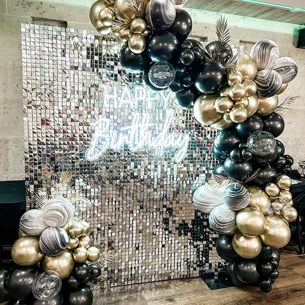 Silver Sequin Wall Backdrop Pa - Pvc Panel Background reseña y precio