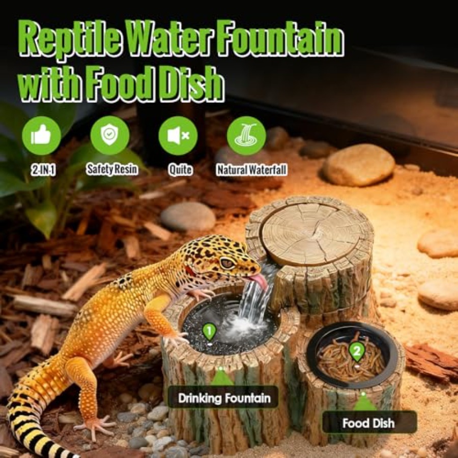 2 in 1 Reptile Water Fountain  - Water Dish Reptile reseña y precio
