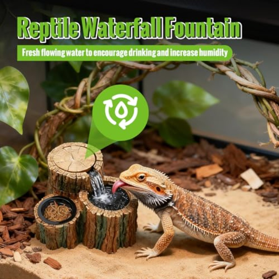 2 in 1 Reptile Water Fountain  - Water Dish Reptile reseña y precio