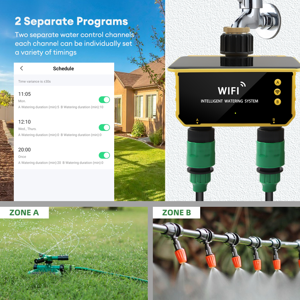 WiFi Solar Timer Dual Water Va - Timer Dual Outlet reseña y precio